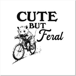 Cute But Feral Possum On A Bike Shirt, funny possum meme Posters and Art